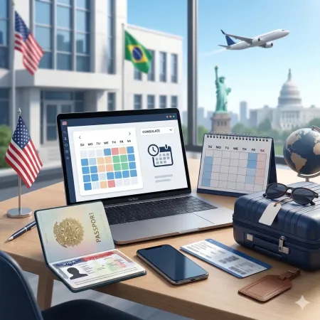 Imagem principal do artigo Calendário de Entrevistas para Visto Americano de Turismo: Datas Disponíveis no Consulado